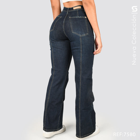 Jeans Mom Flare Tiro Alto S7580