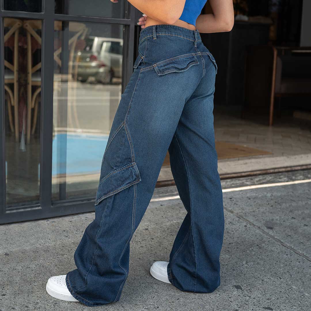 Jeans Mom Flare Rigido Tiro Alto 7602