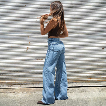 Jeans Wide Leg Rigido Tiro Alto 7608