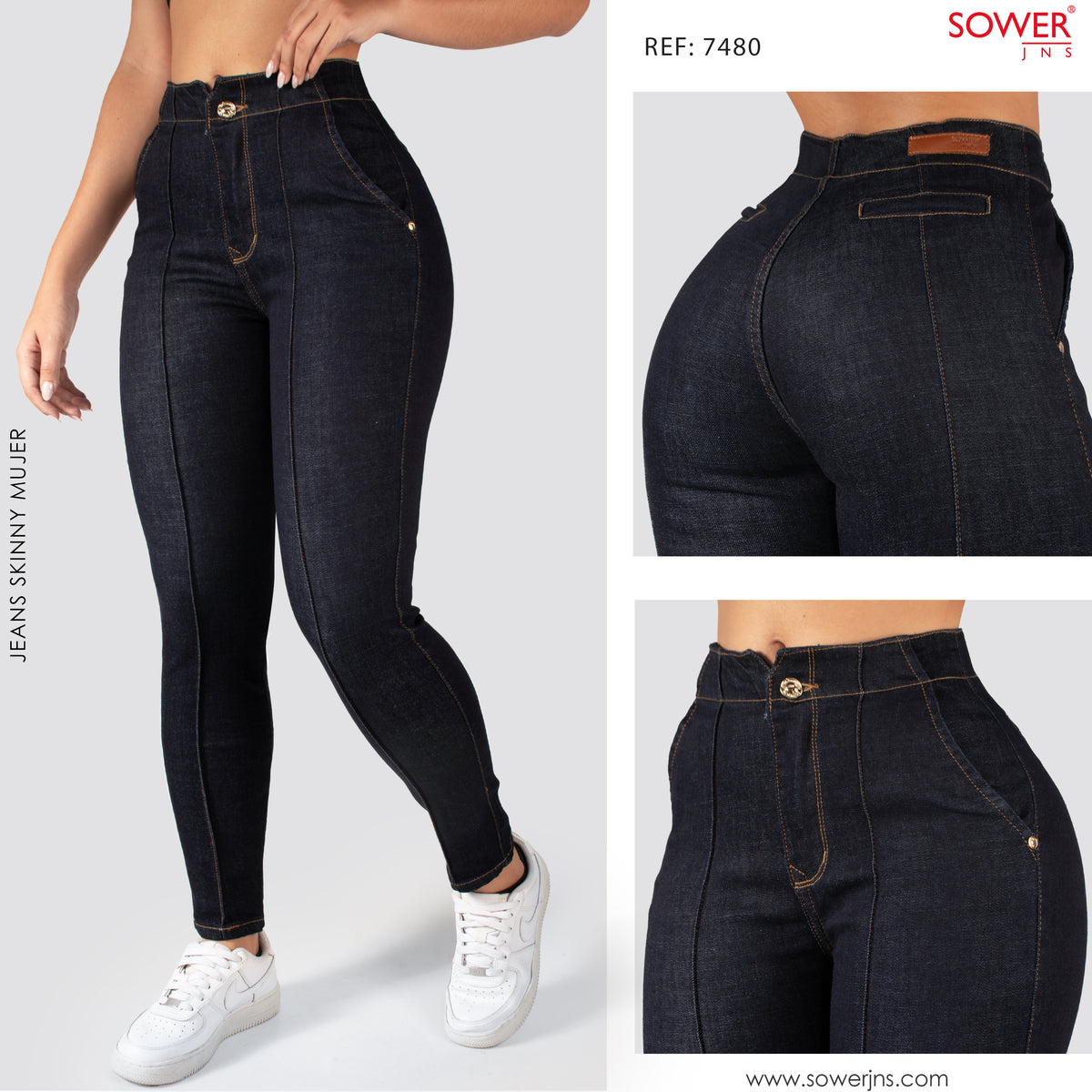 Jeans Skinny Tiro Alto 7480