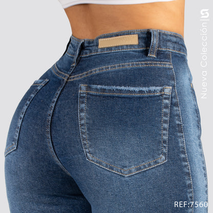 Jeans Mom Bota Ancha Alto S7560