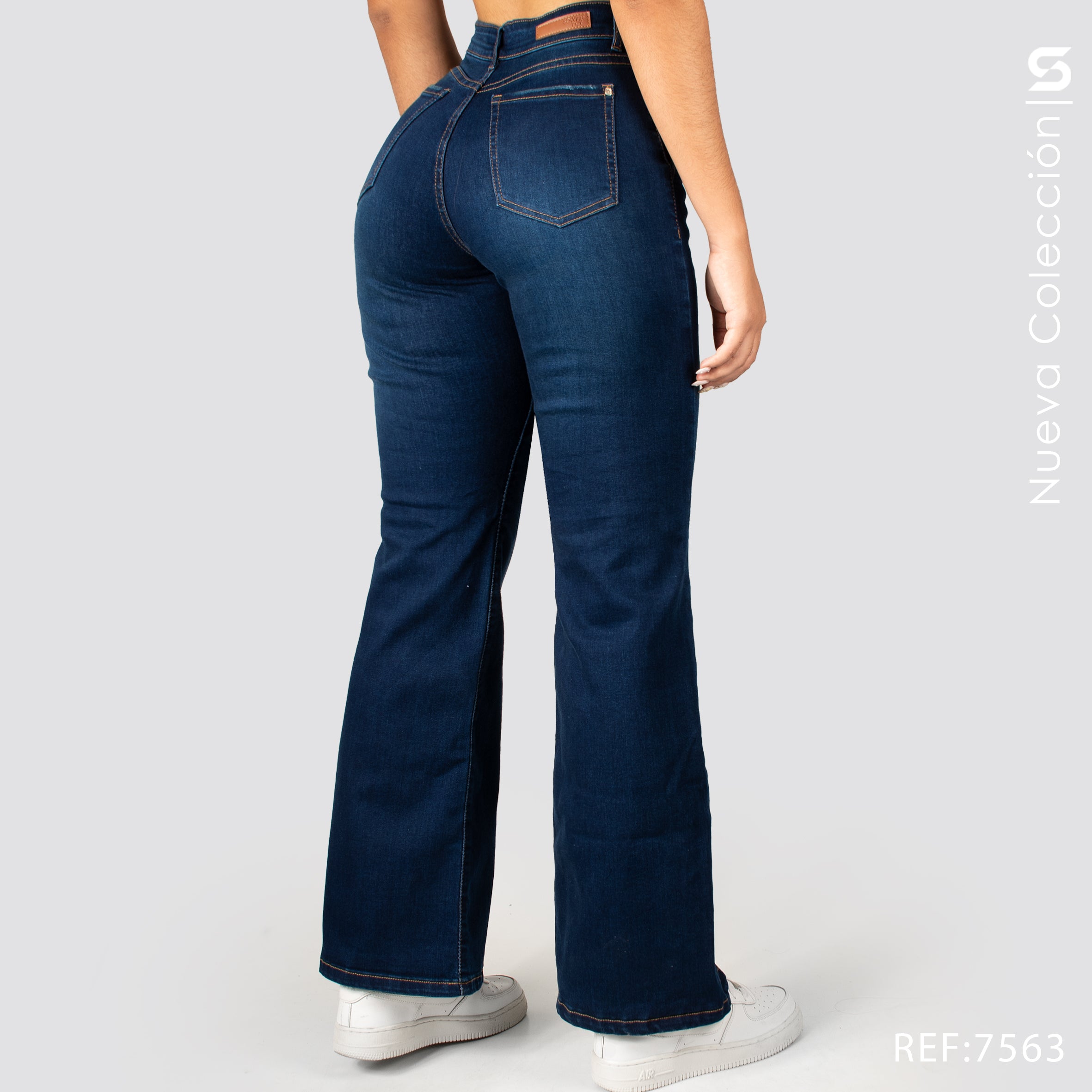 Jeans Mom Bota Ancha Tiro Alto S7563
