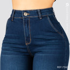 Jeans Mom Bota Ancha Tiro Alto S7563