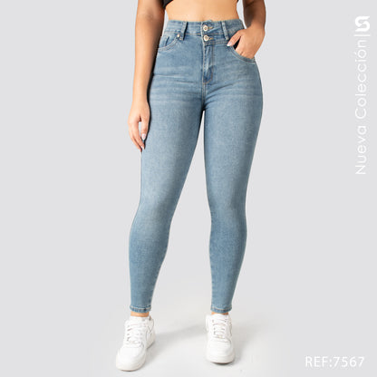 Jeans Skinny Tiro Alto S7567