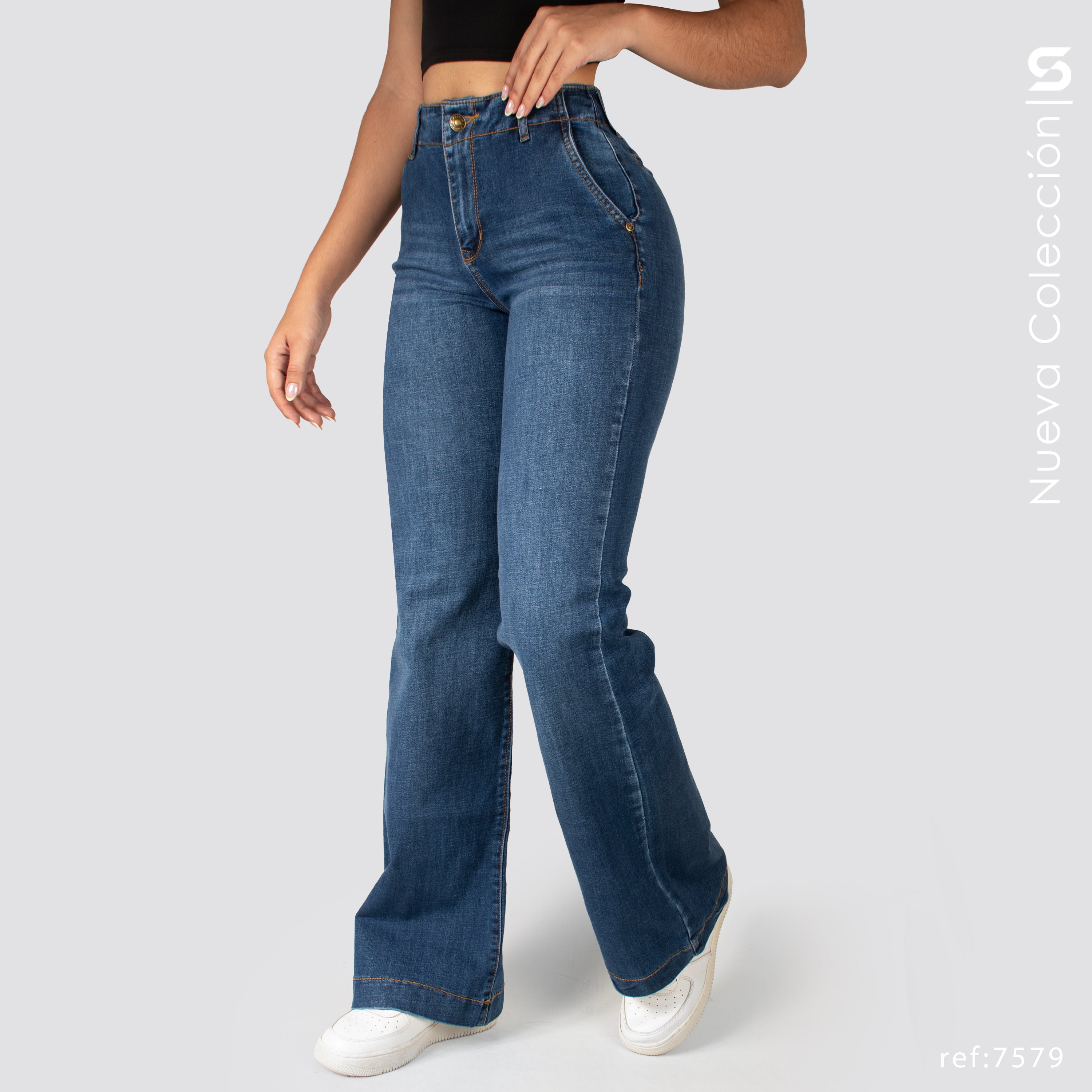 Jeans Mom Flare Tiro Alto S7579