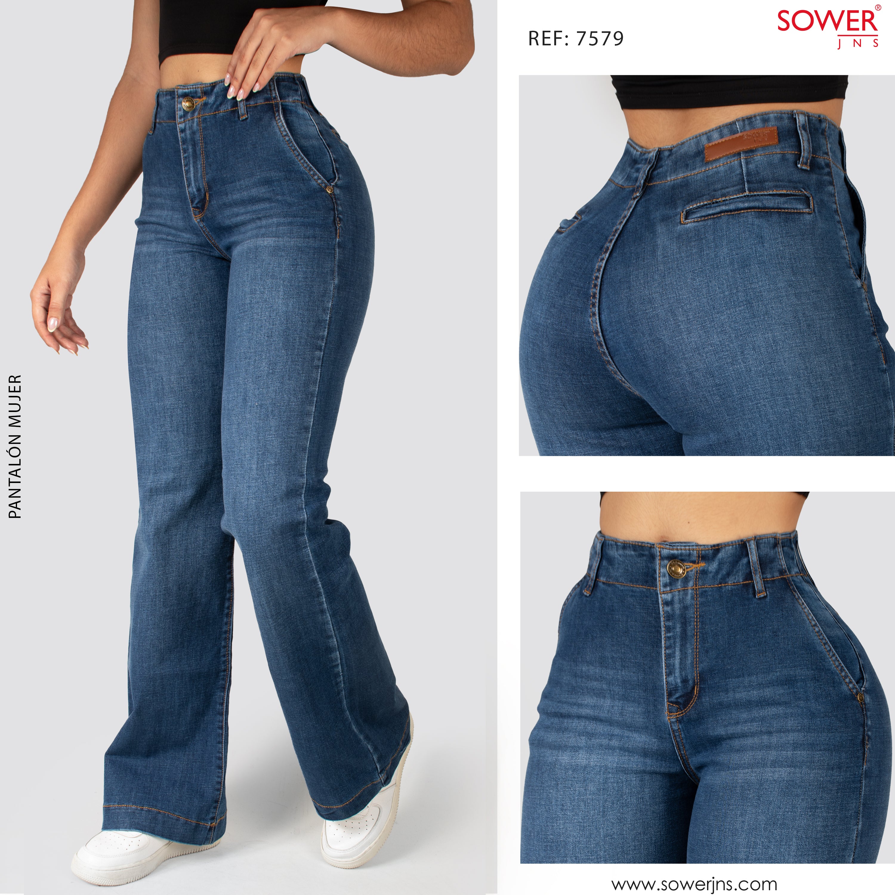 Jeans Mom Flare Tiro Alto S7579