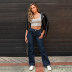 Jeans Mom Flare Tiro Alto S7580