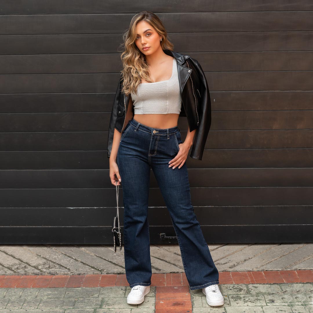 Jeans Mom Flare Tiro Alto S7580
