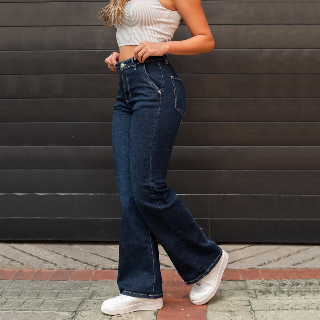 Jeans Mom Flare Tiro Alto S7580