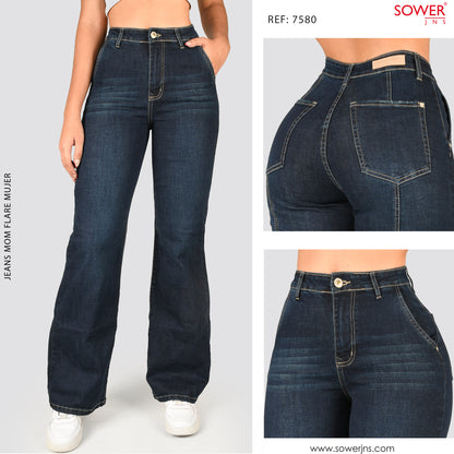 Jeans Mom Flare Tiro Alto S7580