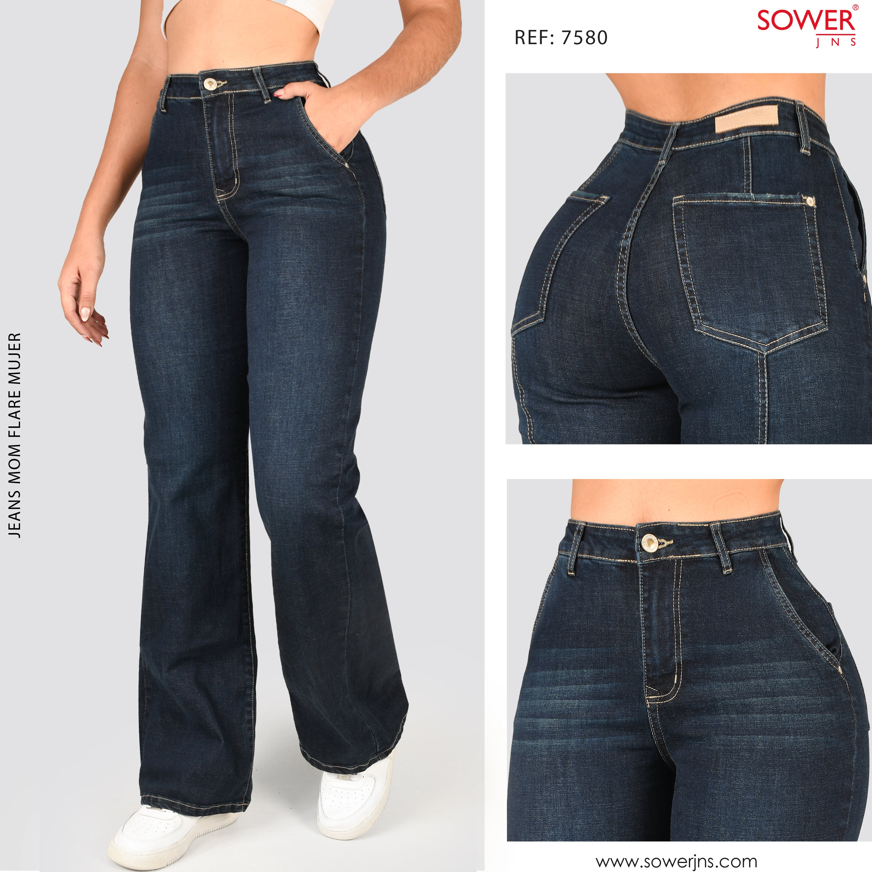 Jeans Mom Flare Tiro Alto S7580