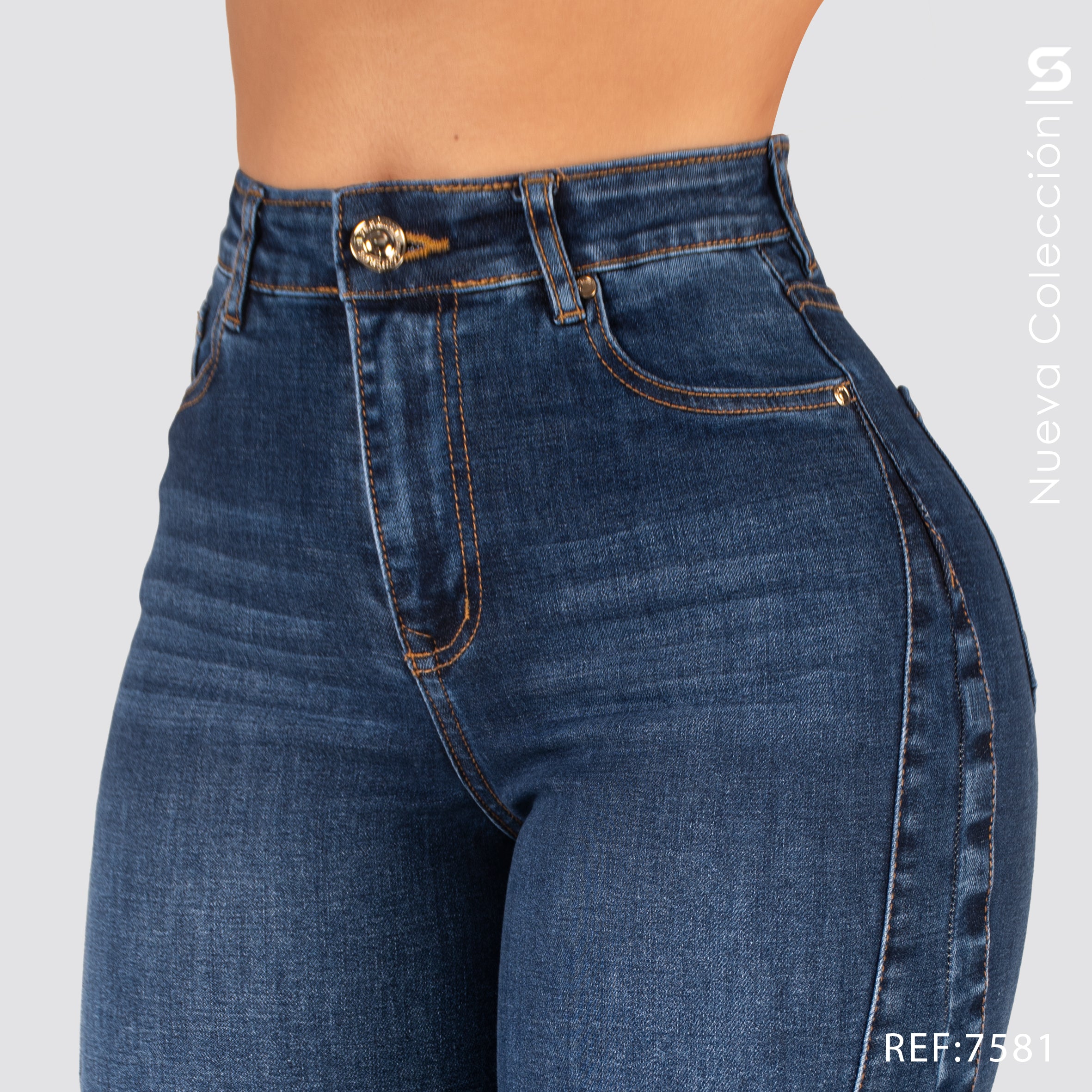 Jeans Mom Flare Tiro Alto S7581