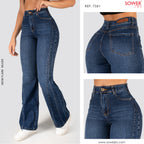 Jeans Mom Flare Tiro Alto S7581