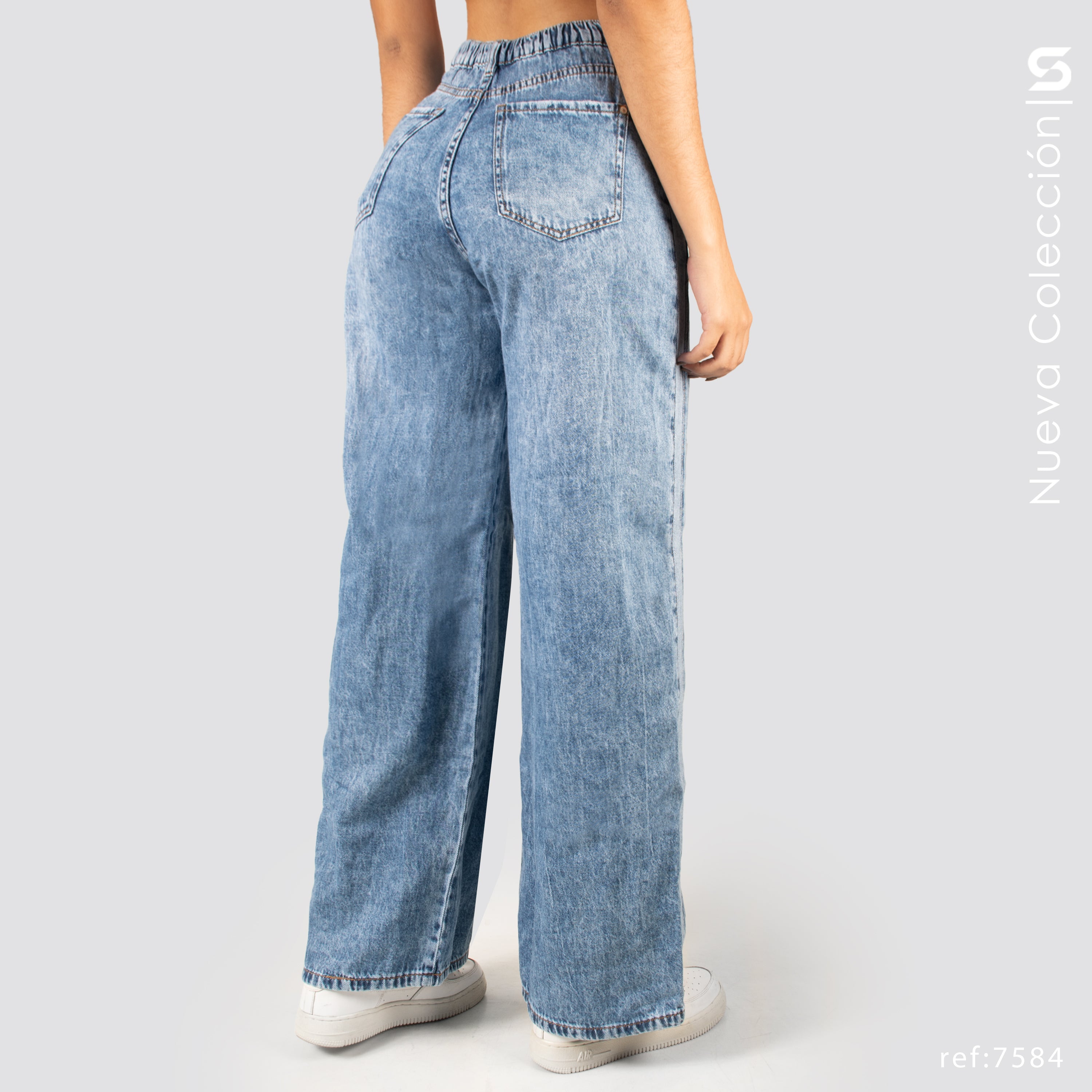 Jeans Mom Flare Rigido Tiro Alto S7584