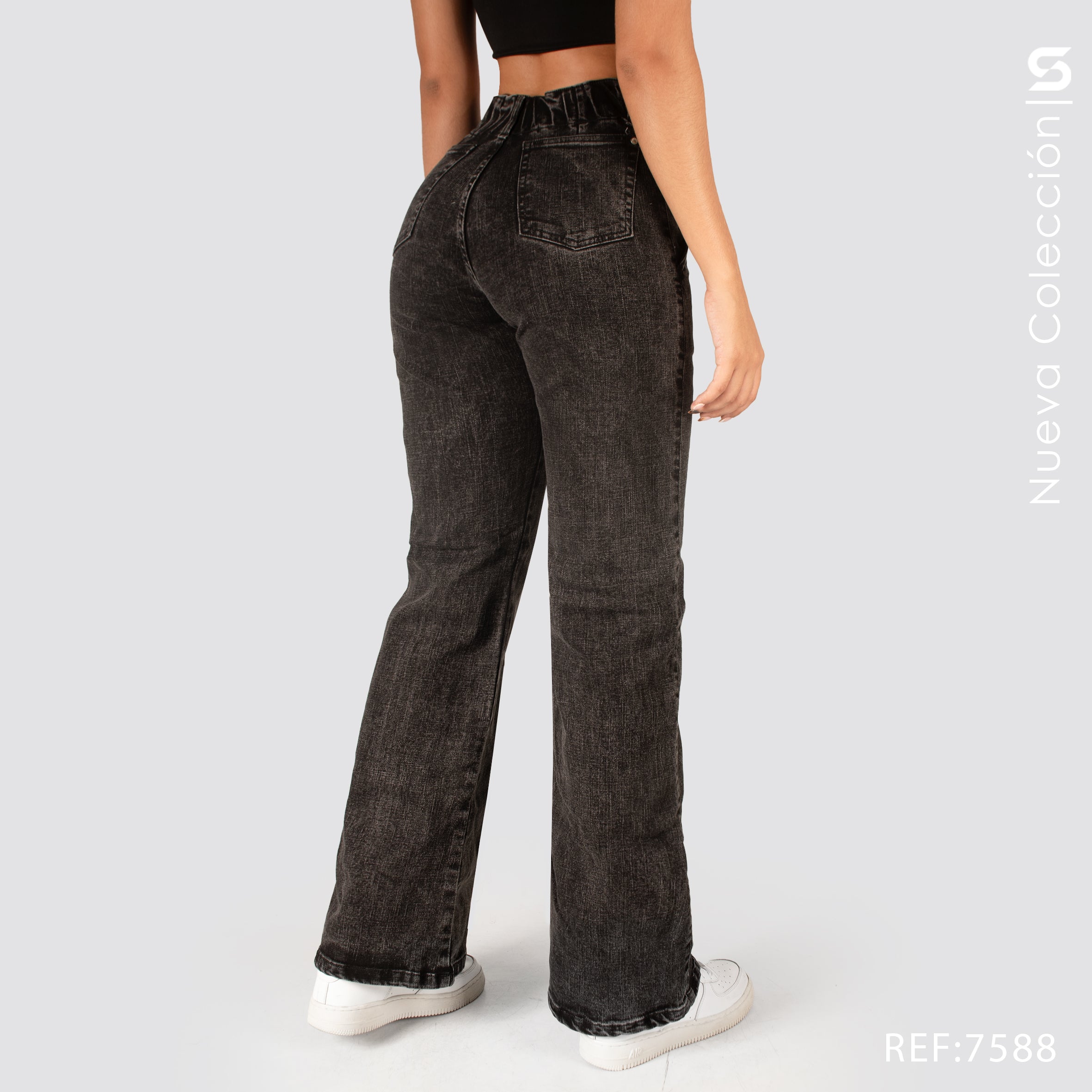Jeans Mom Flare Tiro Alto S7588
