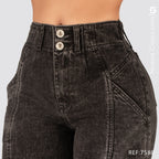 Jeans Mom Flare Tiro Alto S7588