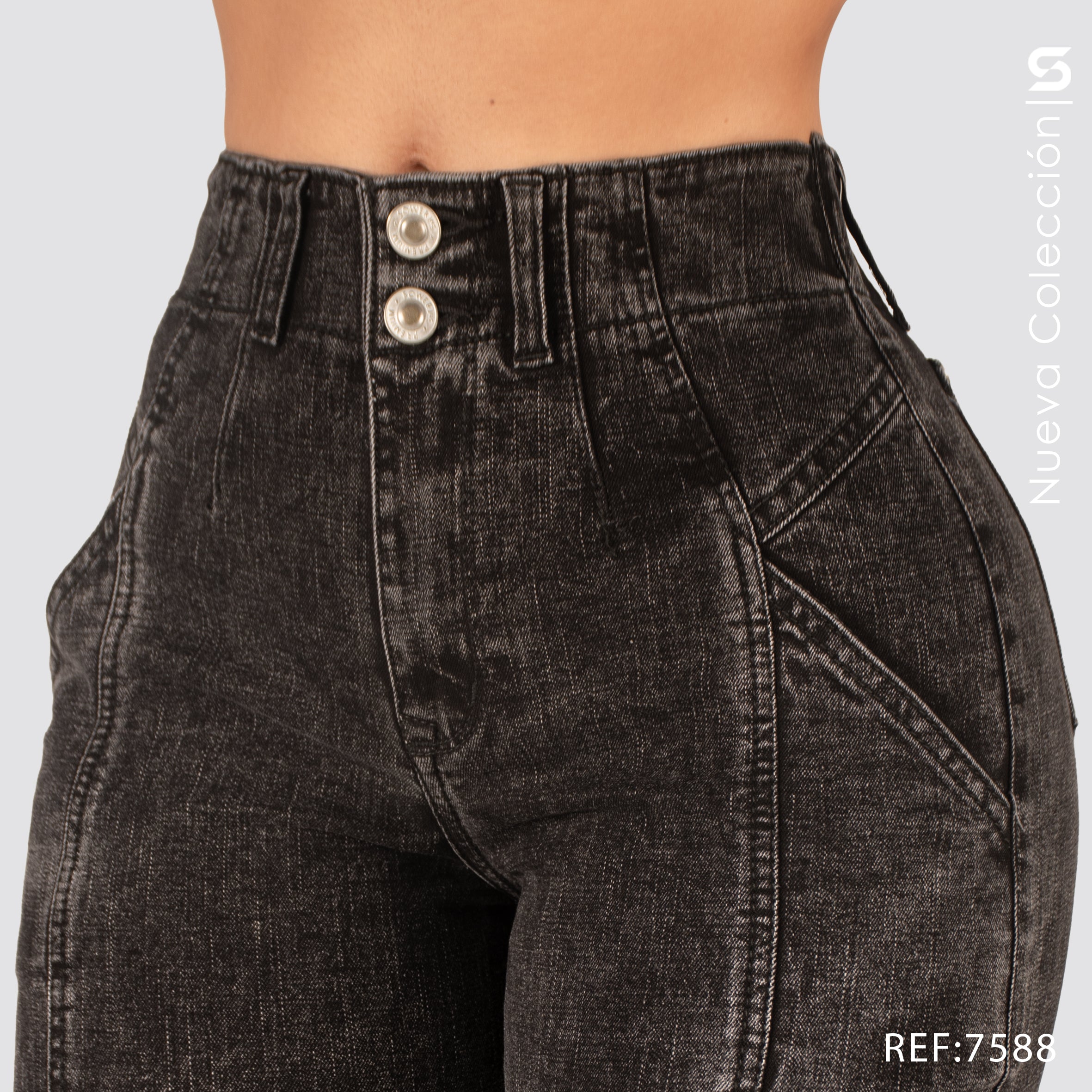 Jeans Mom Flare Tiro Alto S7588