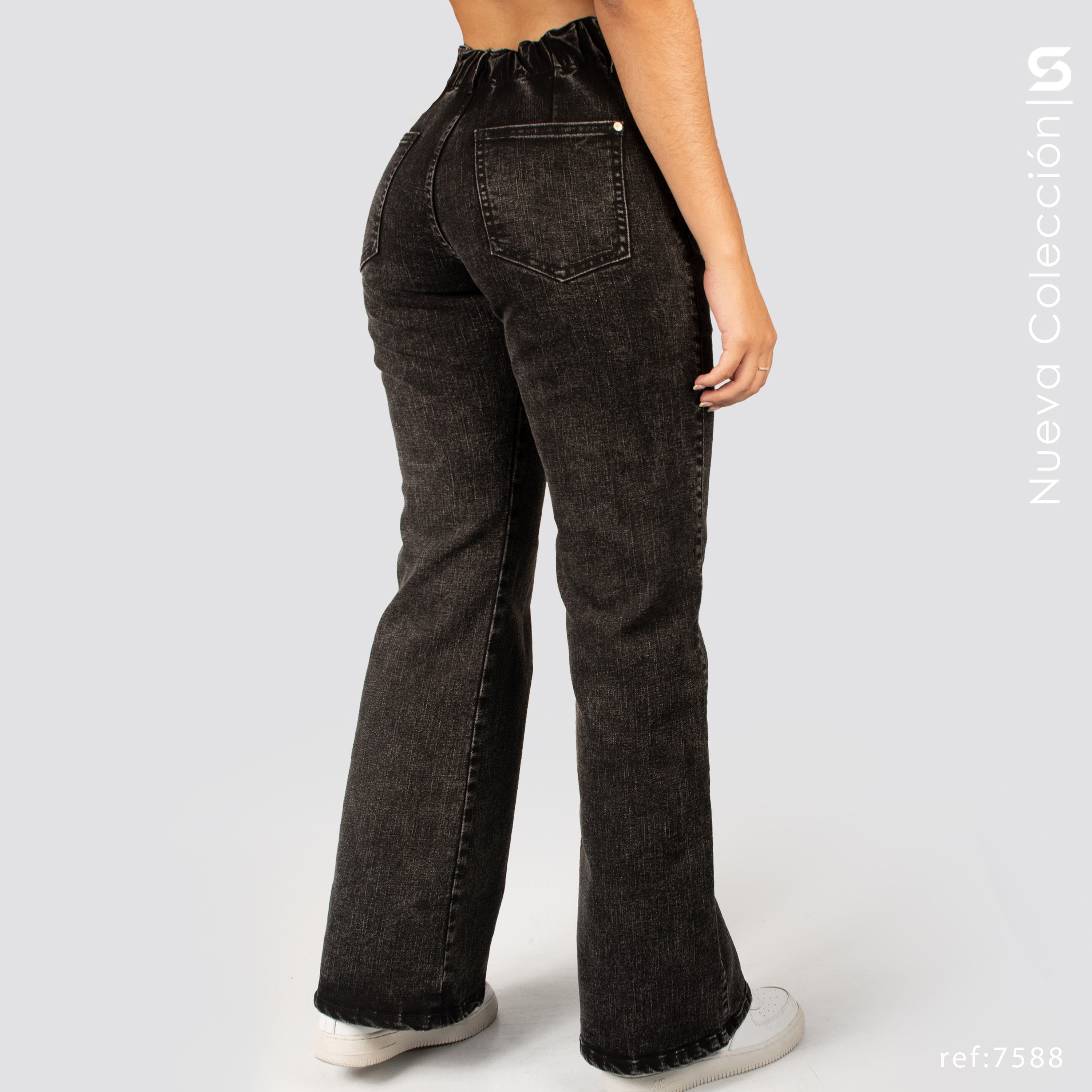 Jeans Mom Flare Tiro Alto S7588