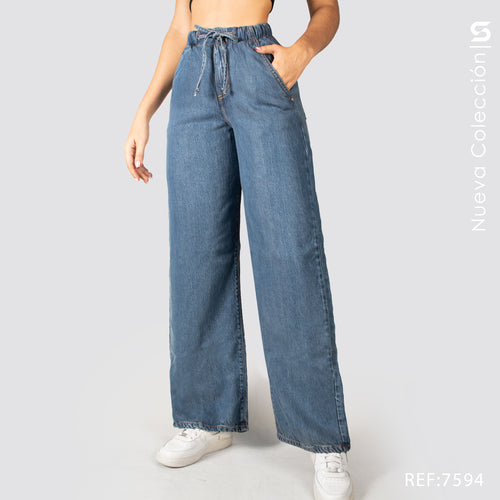 Jeans Mom Flare Rigido Tiro Alto S7594