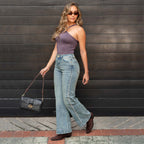 Jeans Mom Flare Tiro Alto S7595