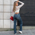 Jeans Mom Flare Tiro Alto S7596