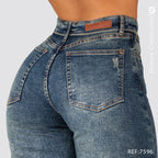 Jeans Mom Flare Tiro Alto S7596