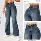 Jeans Mom Flare Tiro Alto S7596