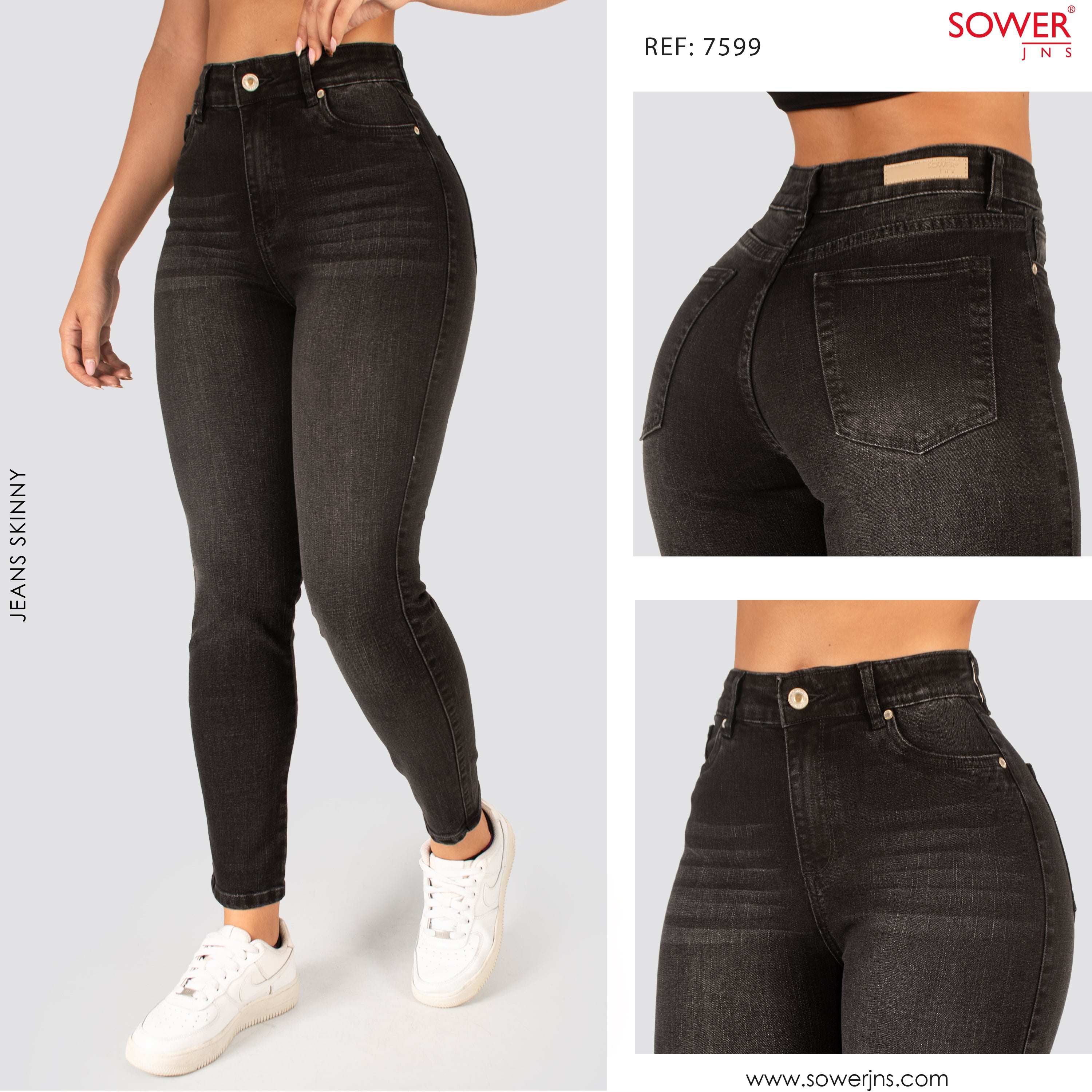 Jeans Skinny Tiro Alto 7599