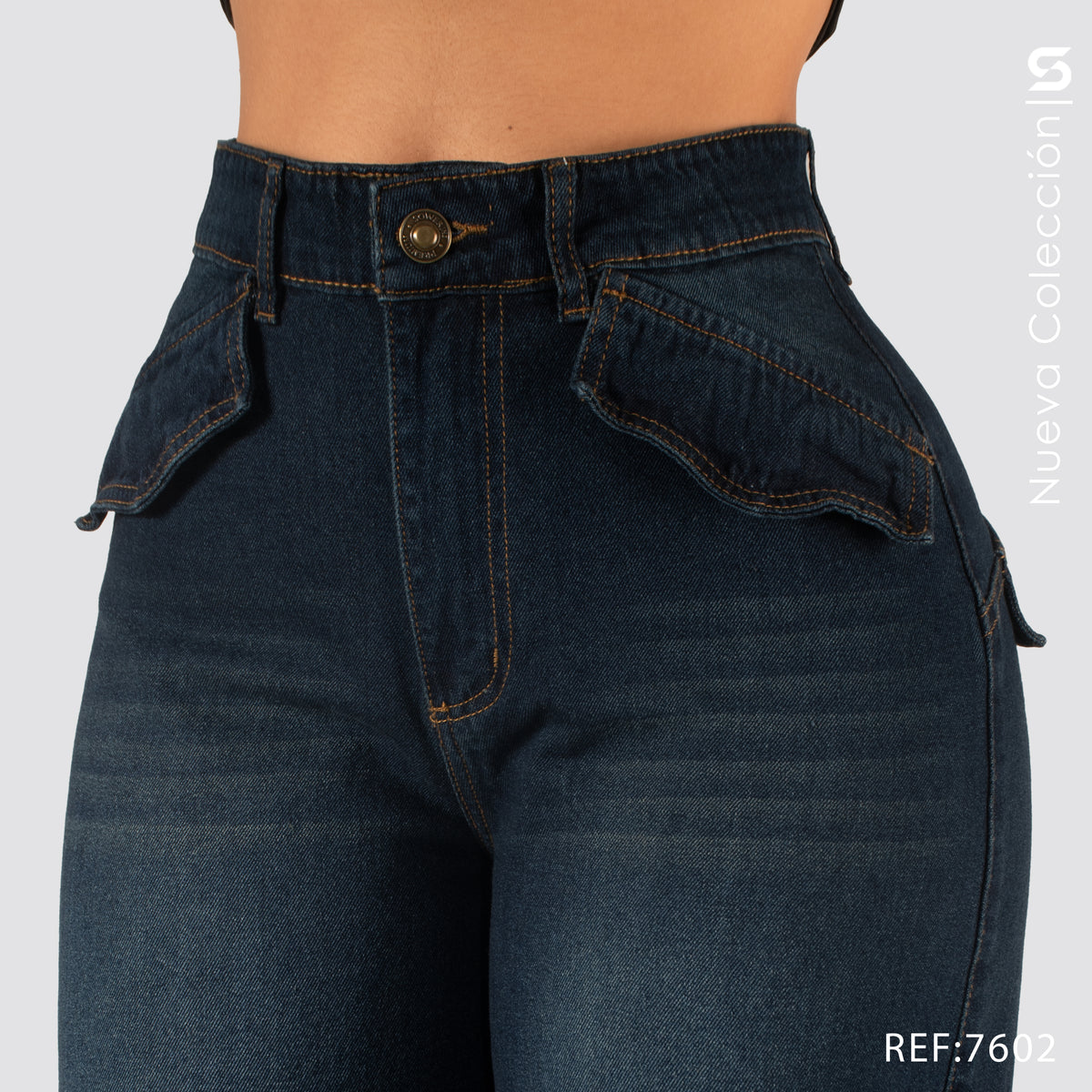 Jeans Mom Flare Rigido Tiro Alto 7602